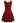Square Neck Button Decor Skater Dress in Red