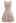Square Neck Button Decor Skater Dress in Nude Pink