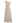 Slant Shoulder Ruched Waist Satin Dress in Cream