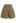 Button-Embellished Dipped Front Waist Shorts in Brown