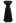 Flattering Lace Inserted Asymmetric Maxi Dress in Black
