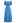 Romantic Puff Sleeve Slit Hem Shirred Dress in Blue