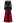 Long Sleeve Contrast Color Panel Maxi Dress in Red