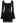 Square Neck Floral Binding Trimmed Mini Dress in Black