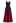 Stylish Contrast Color Panel Cami Maxi Dress in Red