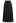 Self-Tie Shirred Waist Crinkle Skirt in Black