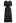 Ruffle Accent Short Sleeve Shirred Maxi Dress in Black