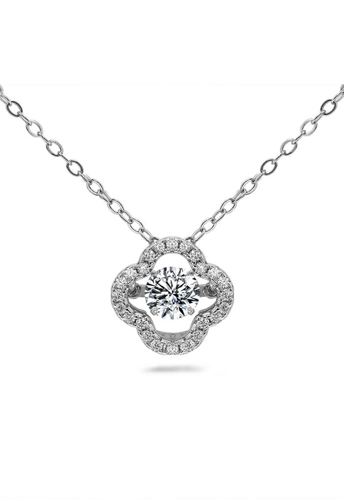 Four Leaf Clover Moissanite Diamond Necklace