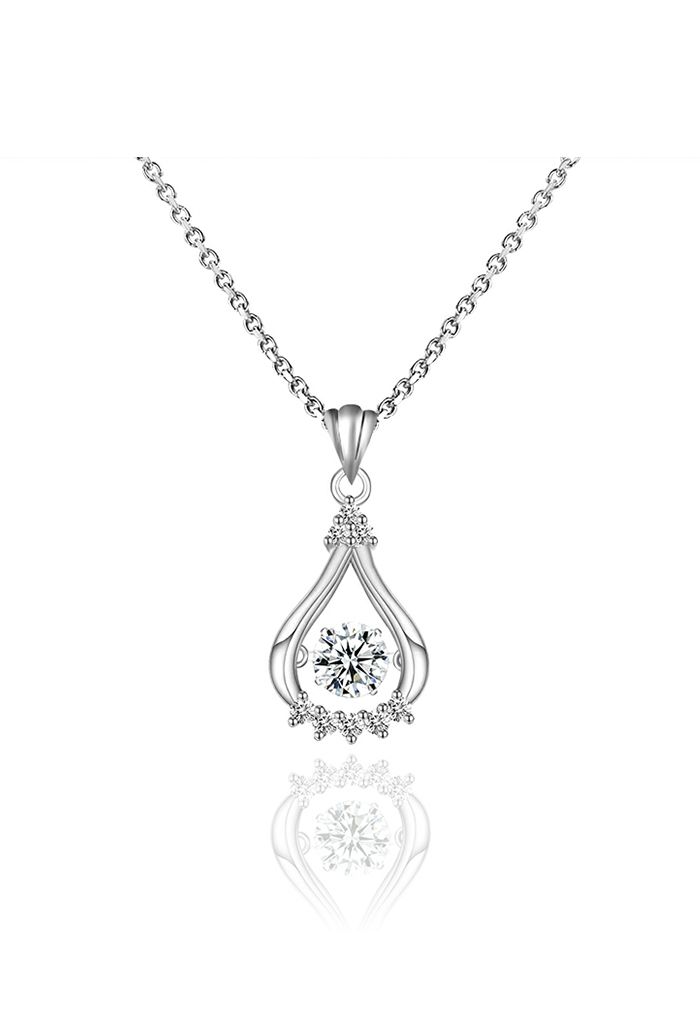 Droplet Shape Moissanite Diamond Necklace