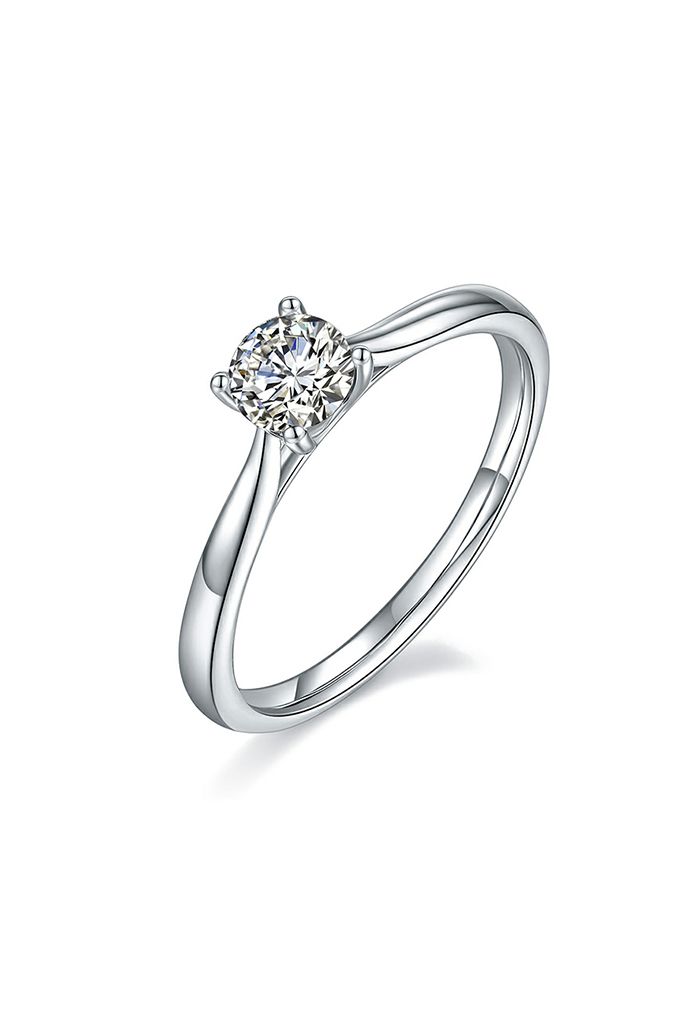 Glinting Moissanite Diamond Ring