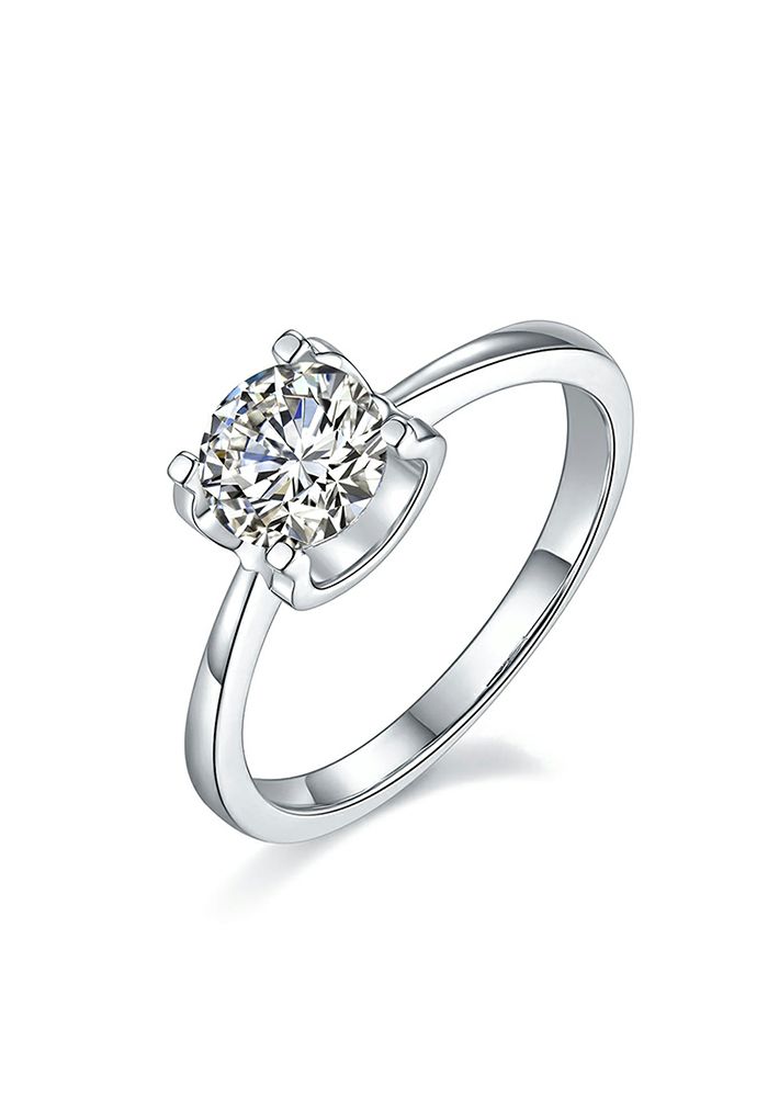 Single Moissanite Diamond Ring