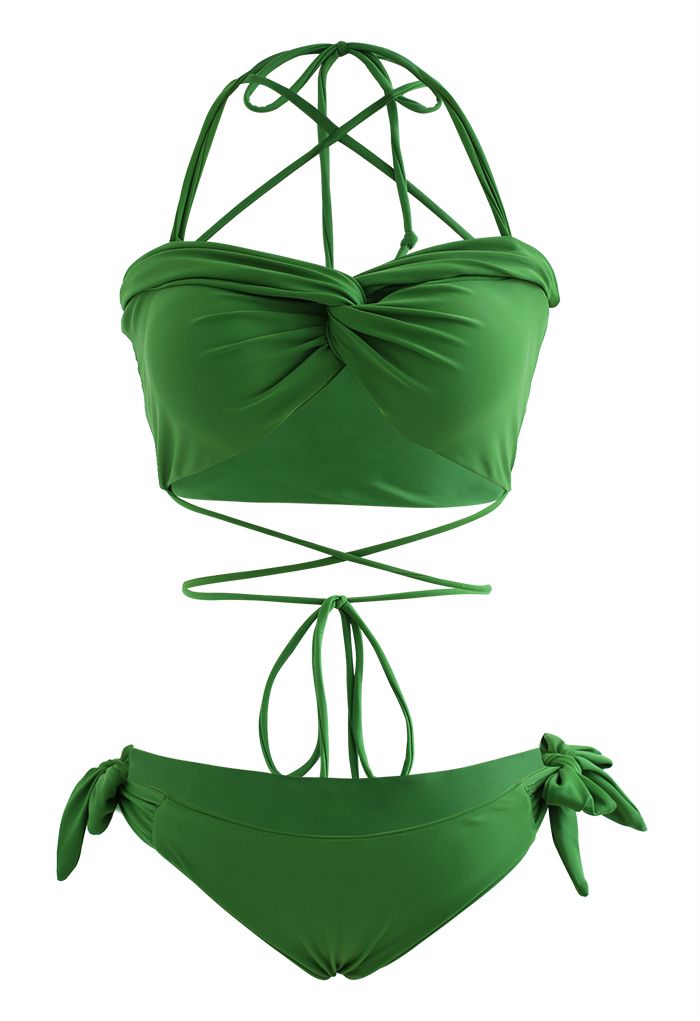 Halter Neck Tie Knot Bikini Set