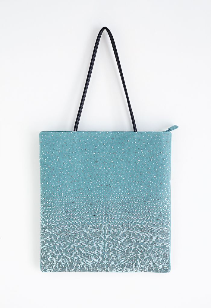 Bronzing Rhinestones Shoulder Bag in Turquoise