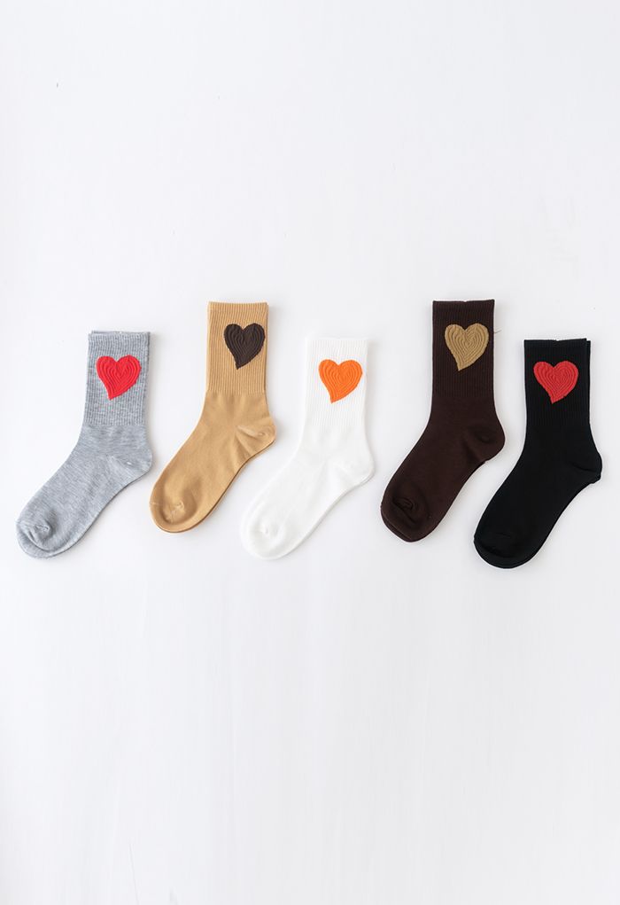 In My Heart Jacquard Crew Socks