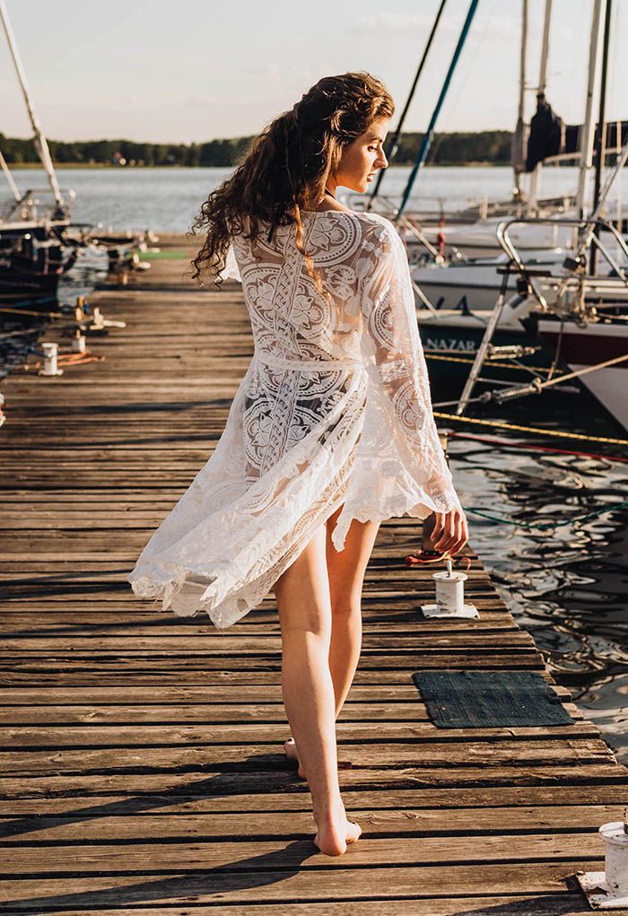 Flare Sleeves Self-Tie Sash Kimono