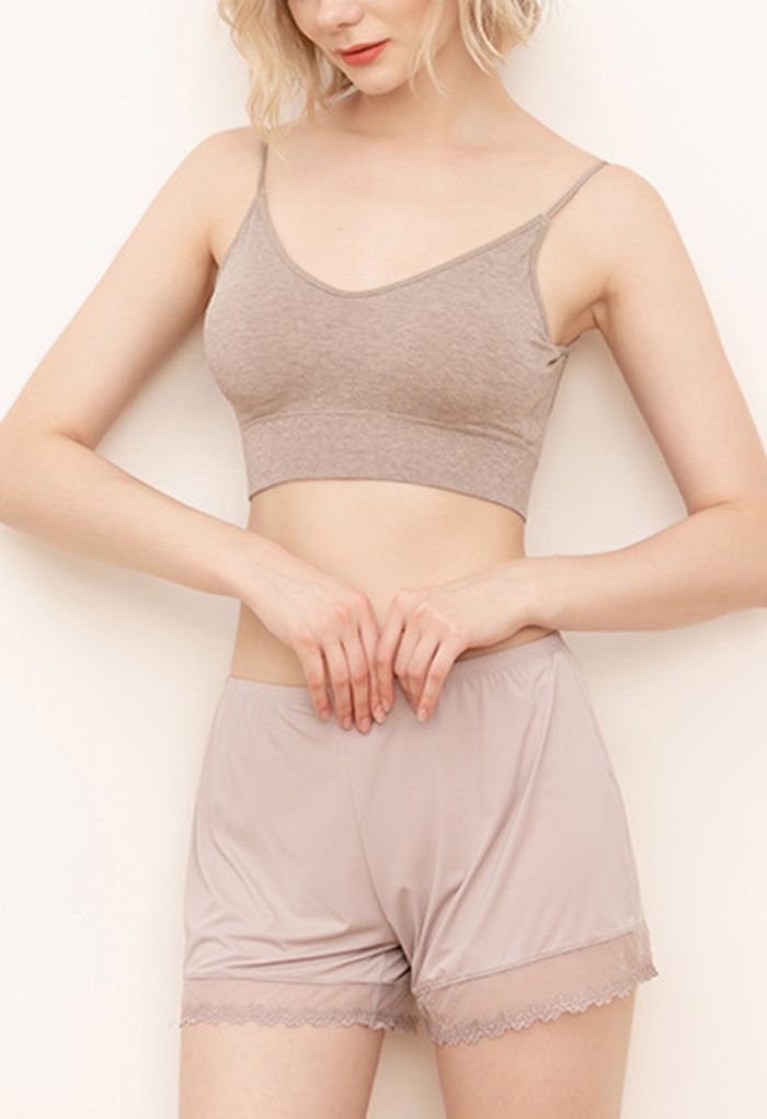 Lace Inserted Safety Knickers in Linen