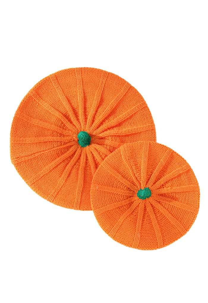 Halloween Pumpkin Knit Beret Hat Halloween Costumes