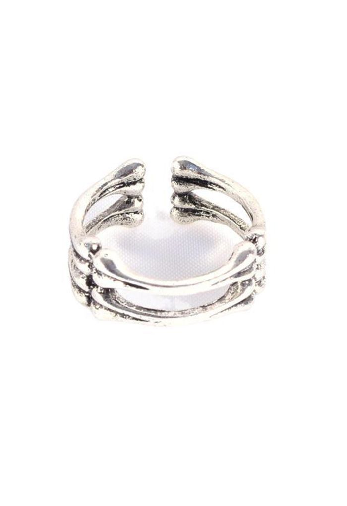 Connected Bones Silver Open Ring