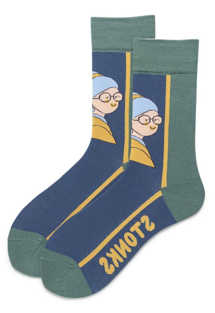 Girl with Pearl Earring Jacquard Crew Socks