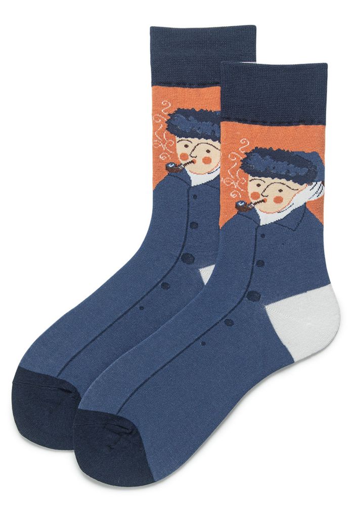Smoking Van Gogh Jacquard Crew Socks
