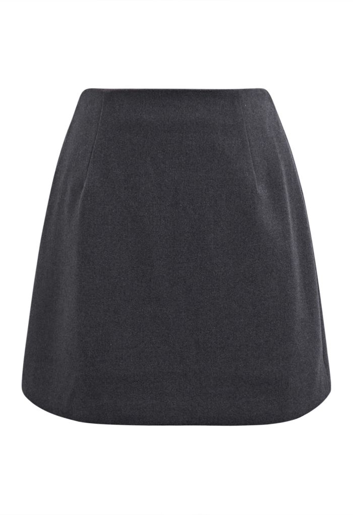 Timelessly Stylish Mini Bud Skirt in Smoke