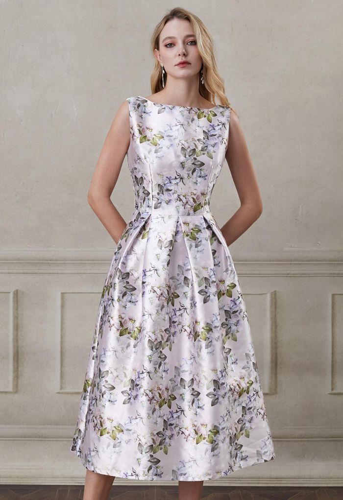 Blossom Serenade Sleeveless Midi Dress
