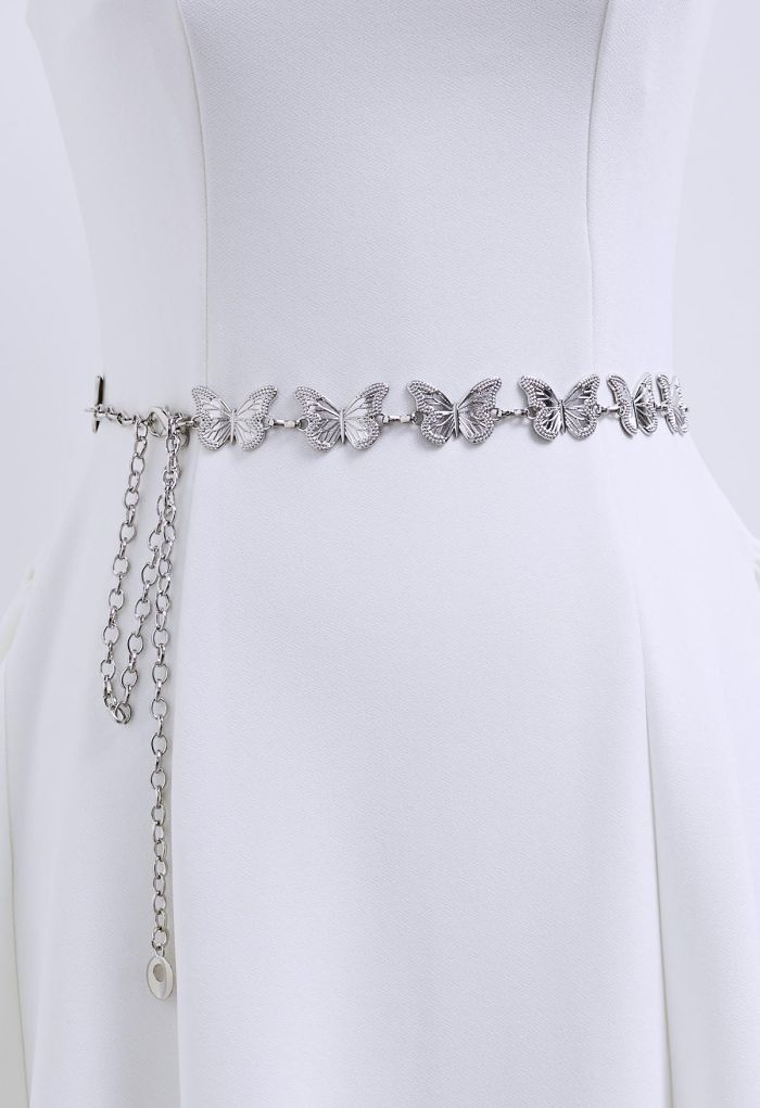 Fluttering Butterfly Chain Belt in Silver