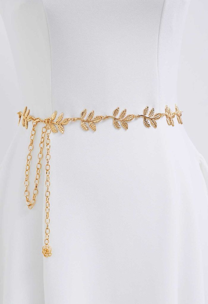 Golden Leaf Chain Belt