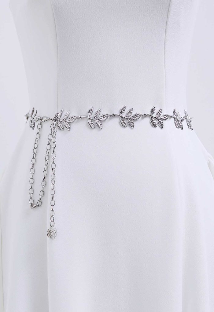 Silver Leaf Chain Belt