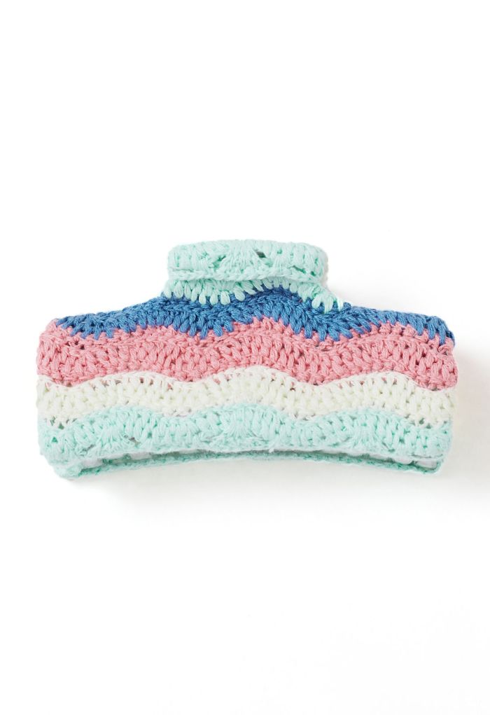Wavy Crochet Large Rectangle Hair Claw