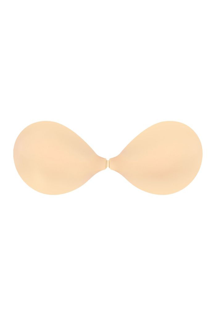 Front Clip Push-Up Silicone Adhesive Bra in Cream