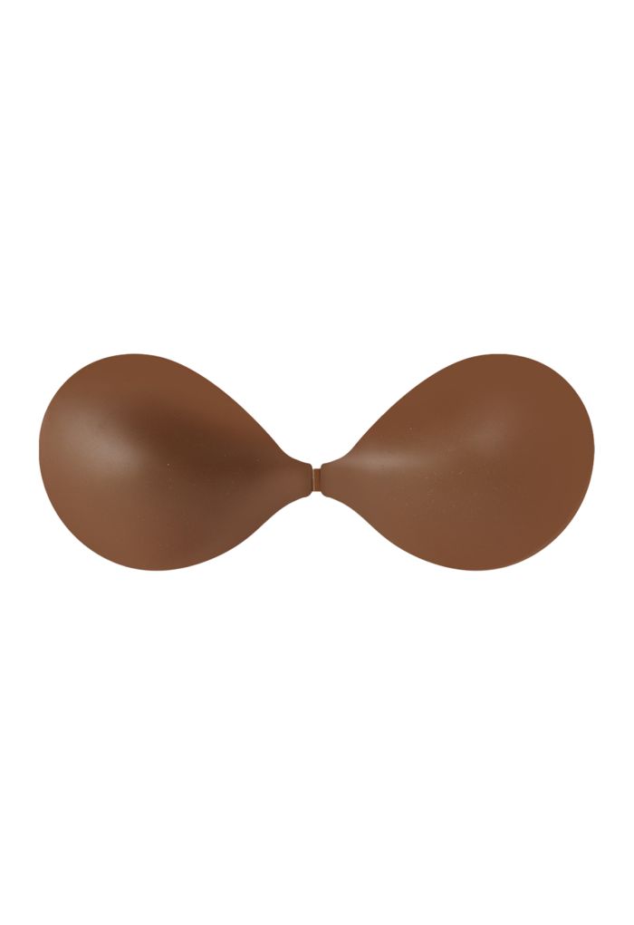 Front Clip Push-Up Silicone Adhesive Bra in Chocolate
