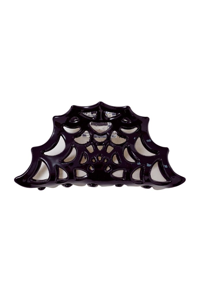 Spider Web Hollow Out Hair Claw in Black