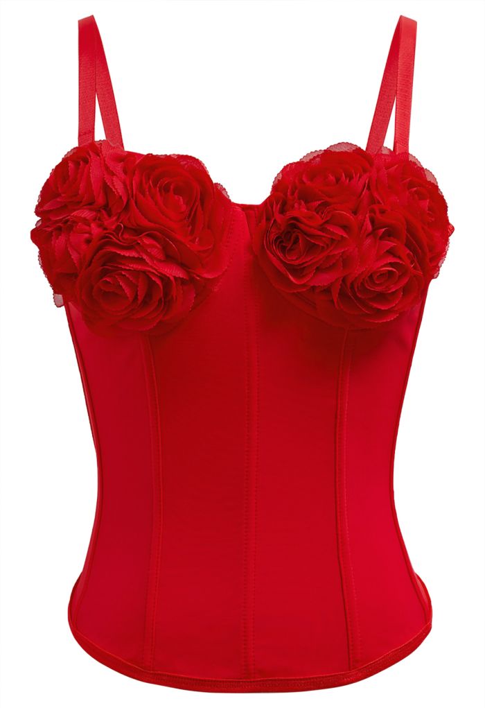 3D Blooming Floral Bustier Corset Top