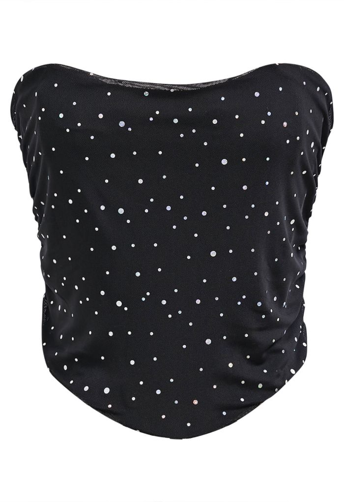 Shimmer Sequin Lace-Up Back Corset Top