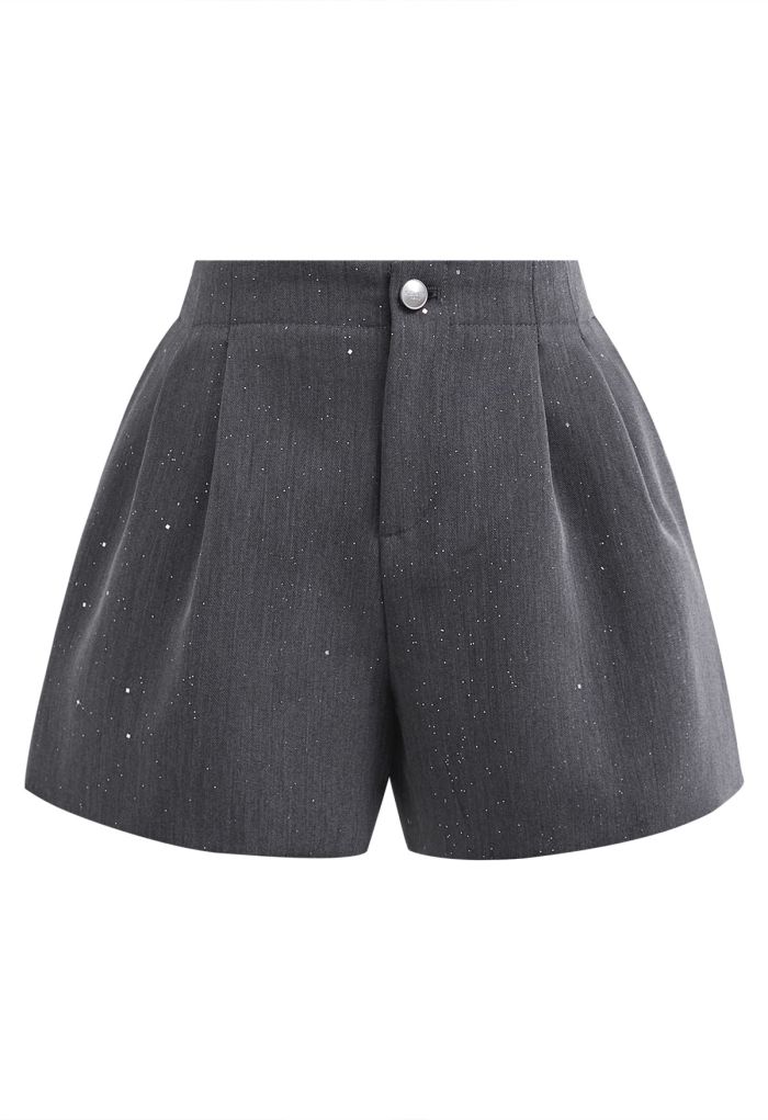 Gleaming Half Elasticated Waistband Shorts in Smoke