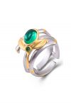 Oval Emerald Gem Triple Ring