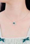 Double Circle Emerald Gem Necklace