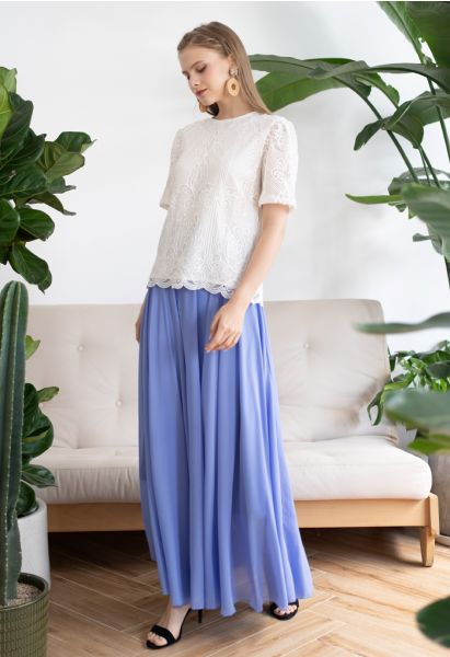 Timeless Favorite Chiffon Maxi Skirt in Light Blue