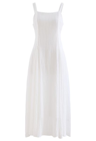 Tie Back Square Neck Stripe Cami Maxi Dress