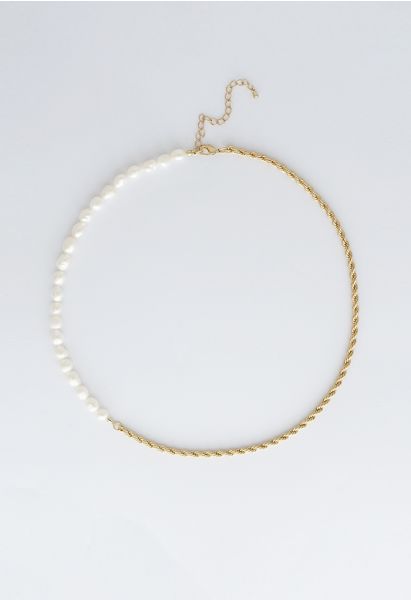 Golden Chain Beads Necklace