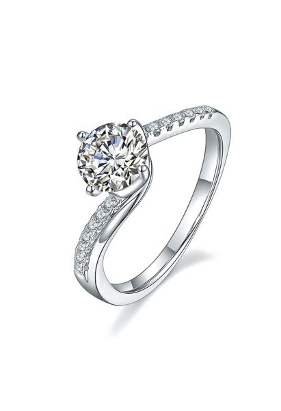 Irregular Shape Moissanite Diamond Ring