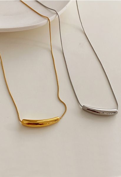 Metal Tube Pendant Necklace