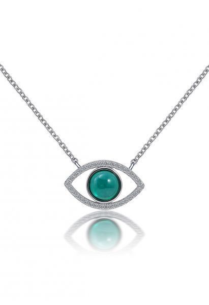 Marquise Shape Emerald Gem Necklace