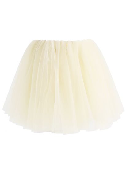 Amore Mesh Tulle Skirt in Cream For Kids