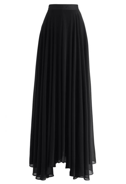 Timeless Favorite Chiffon Maxi Skirt in Black