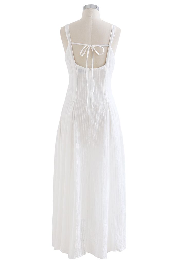 Tie Back Square Neck Stripe Cami Maxi Dress