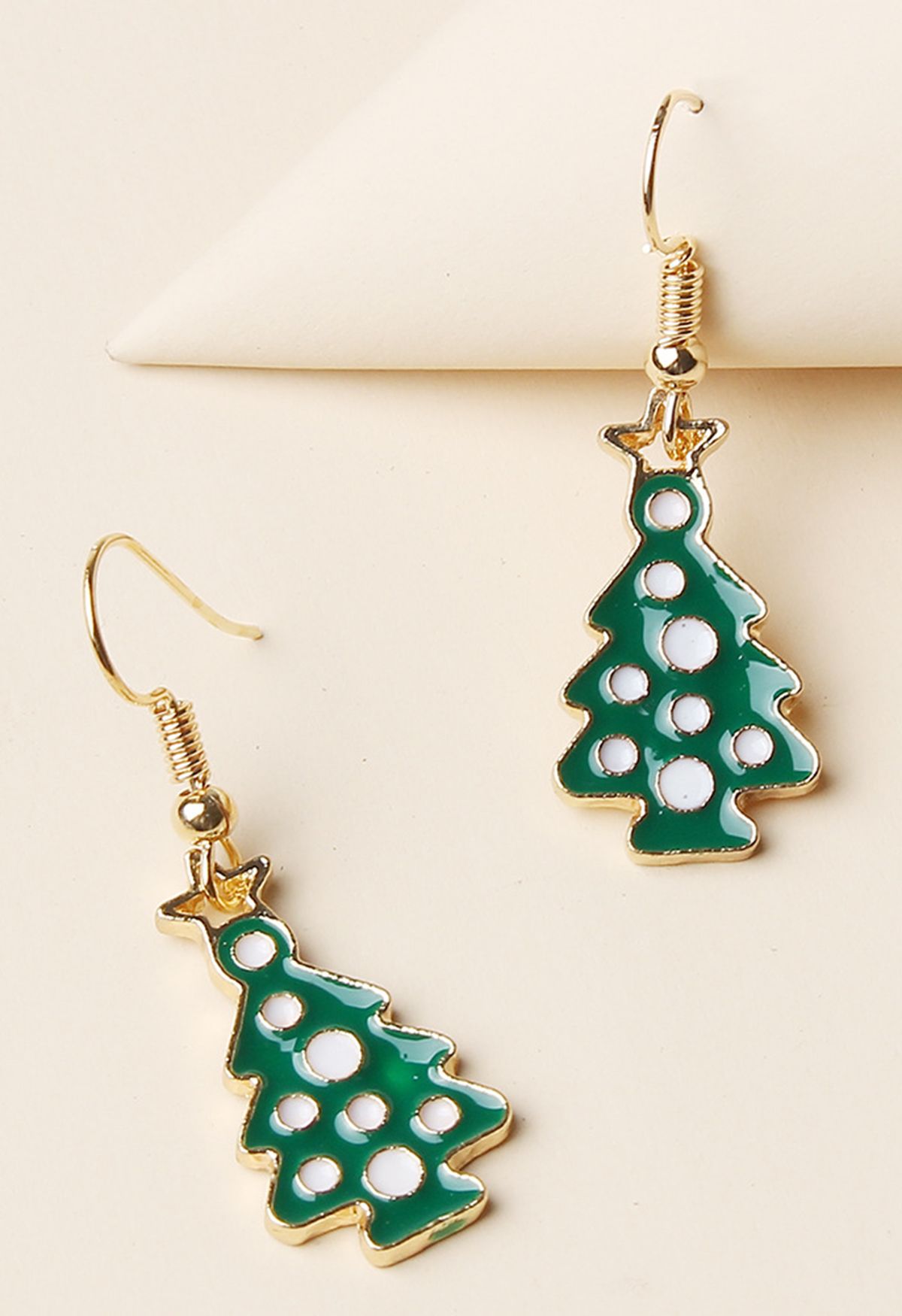 Glossy Christmas Tree Earrings