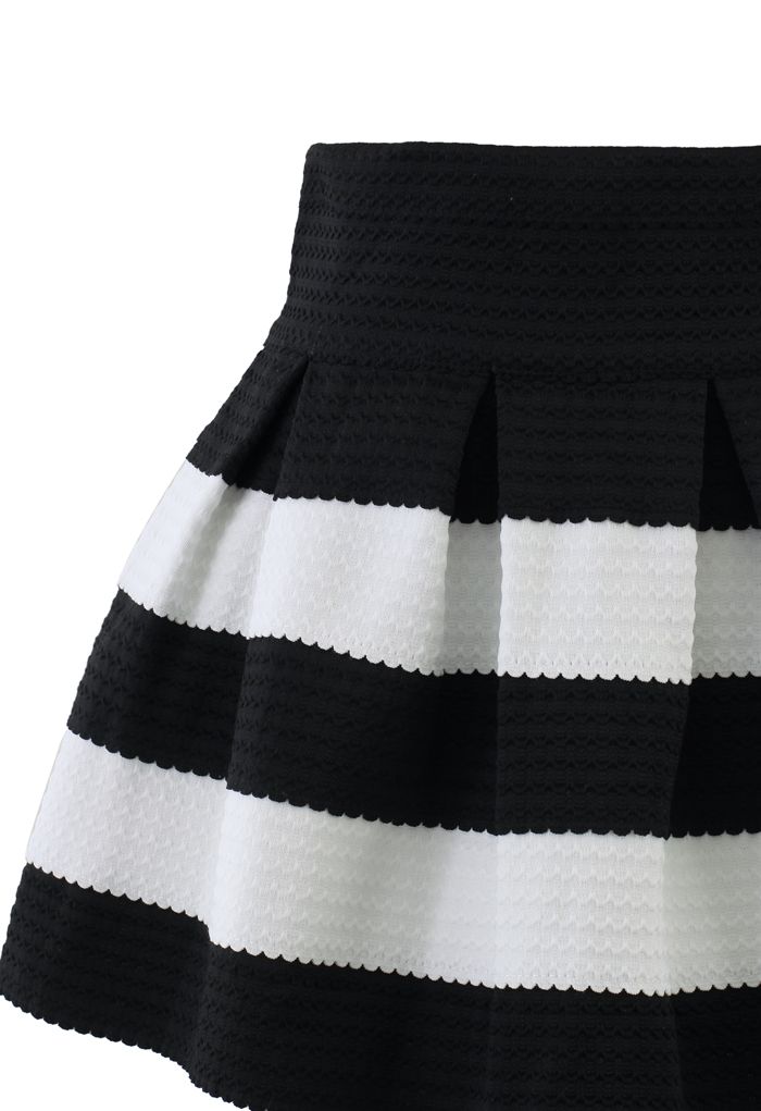 Contrast Stripes A-line Skirt