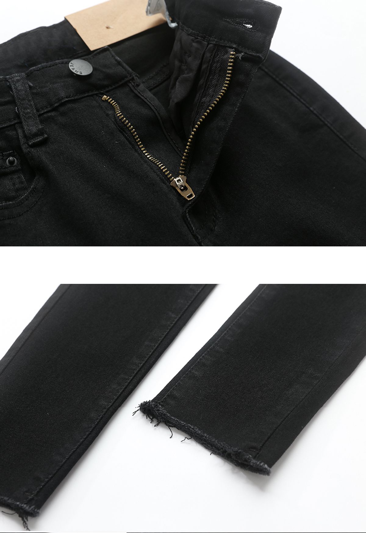 Mysterious Black Crop Skinny Jeans